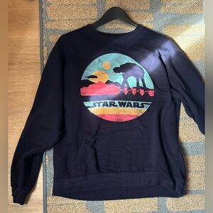 Star Wars Navy Crewneck Sweatshirt with Retro Graphic